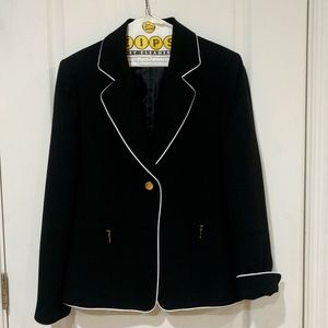 Black Blazer with White trim size 10